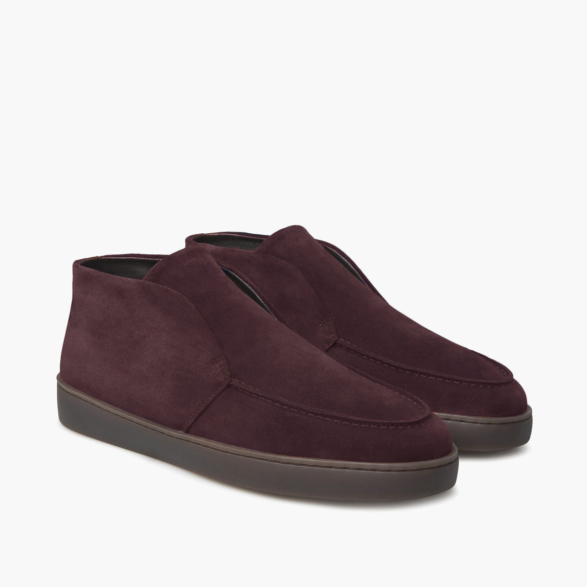 ANKLE BOOT TOP PLUS FUR FLAT BORGOGNA