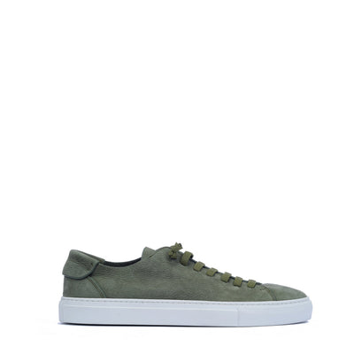 GREEN UNLINED NUBUK LEATHER SNEAKERS