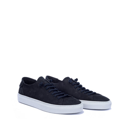 BLUE UNLINED NUBUK LEATHER SNEAKERS