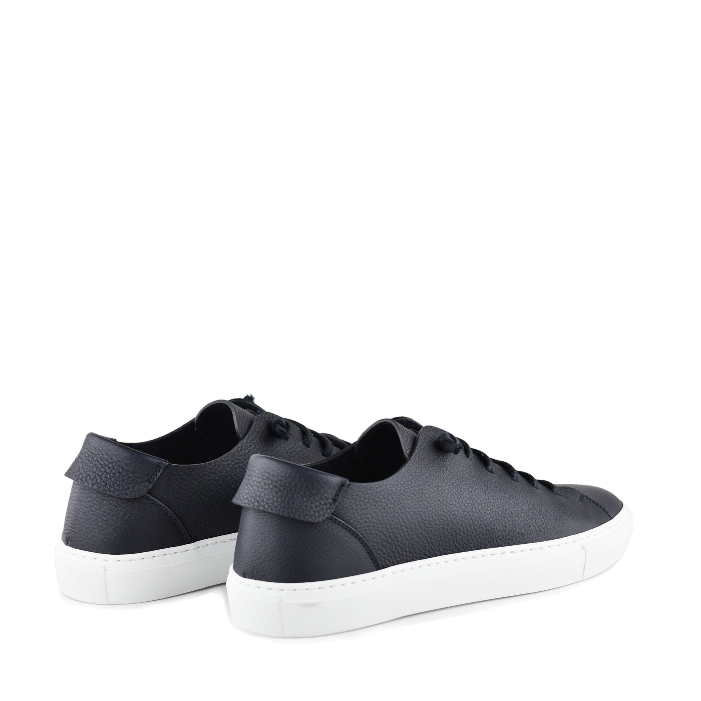 BLUE UNLINED CALF LEATHER SNEAKERS